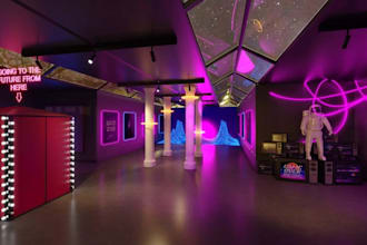 model 3d art gallery,cultural center,sculpture garden,interior render,nft art,ue