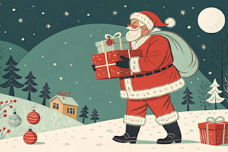 draw christmas illustrations and cards for you