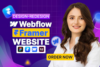design or develop modern framer or webflow website or do figma to framer