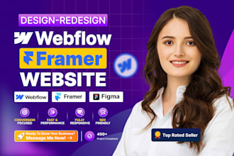 design or develop modern framer or webflow website or do figma to framer website