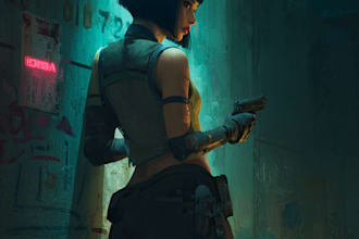 draw a custom cyberpunk style illustration