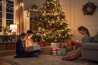 christmas book illustration, christmas children book,