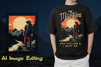 do ai image editing and custom ai graphic t shirt design