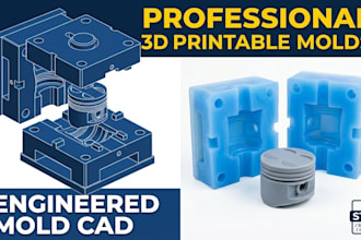 design 3d printable molds for silicone, resin casting and sla 3d printing