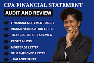 audit review financial statement sign US CPA letter, profit loss mortgage letter