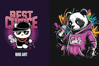 design t shirt money panda graffiti style logo