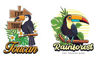 make amazing vector illustration of parrot logo with t shirt design
