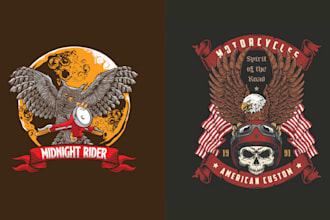 make retro bike club eagle vintage badge logo