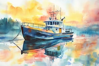 draw a watercolor portrait illustration