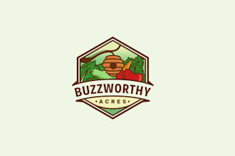 create buzz worthy fresh locally grown organic fruits logo