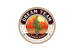 design creation desert landscaping heart logo