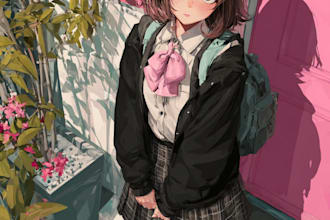draw anime illustration, vtuber art, visual