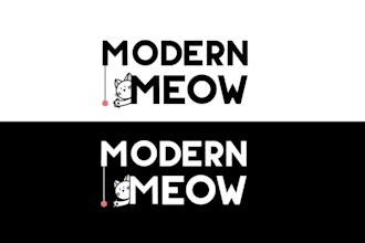 design modern cat company logo