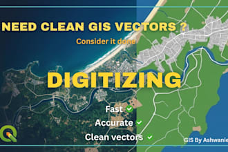 digitize features, polygons from maps or satellite images
