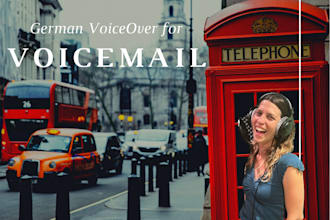 record a professional female german deep voice over for telephone announcements
