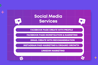create and market your facebook, instagram, gmail and linkedin professionally