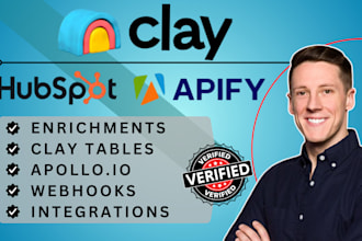 clay com recruitment enrichments using apify actors, clay hubspot objects apollo