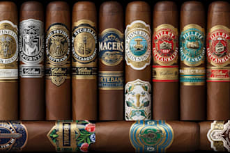 make cigar label, cigar band, and cigar box logo design