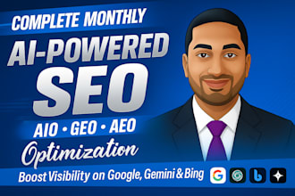 provide full monthly aio, aeo, GEO and SEO for google and ai search