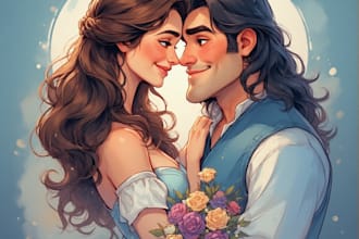 design a personalized couple portrait, perfect for gifts