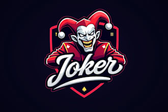 design outstanding joker esport mascot logo with express delivery