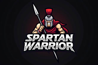 make eye catching spartan warrior mascot logo with unlimited revision