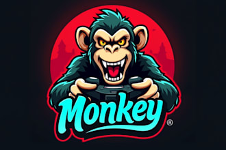 make different monkey gaming mascot logo  just in 12 hours