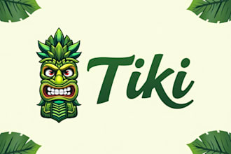 design outstanding tiki traditional mascot logo with express delivery
