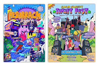 design minimalist illustration for poster events, concert