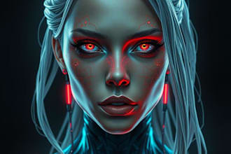 illustrate you as a cyberpunk style character