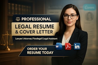 write an accurate legal resume for lawyer, attorney, paralegal cover letter
