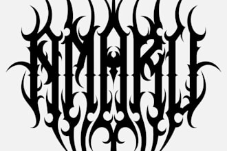 design a brutal unreadable black metal logo for your band or merch