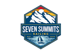 make perfect vintage logo for a sailing expedition around