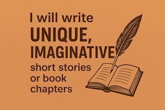 write unique, imaginative short stories or book chapters