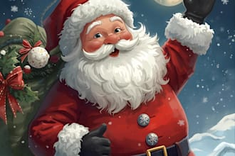 draw christmas illustrations and cards for you