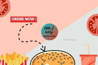 do a beautiful poster of food