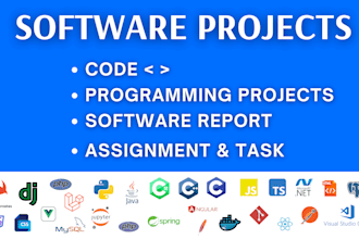 do java, c sharp, c, c plus plus, python software project coder developer
