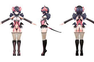 design and rig vroid 3d characters,anime style 3d vtuber models,vrm vrchat model
