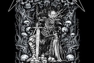 design a brutal unreadable metal logo for your album cover or merch