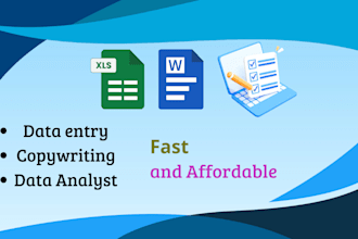 do accurate data entry, excel tasks, and administrative support