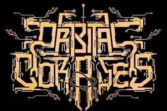 design a technical metal band logo