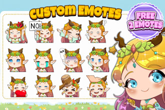 create custom twitch emotes and cute anime emote art