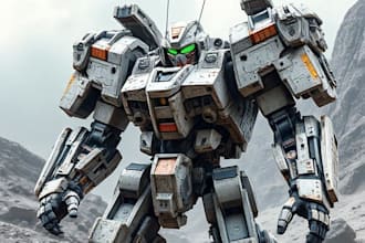 draw mecha robot armor character concept for you