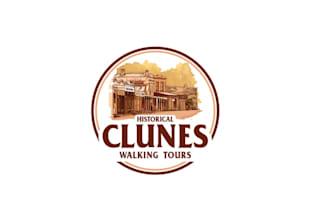 make vintage walking tours logo in an historical town