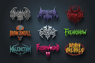 made a custom scary, horror, heavy, death metal logo design