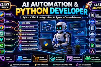 do web bot,web scraping,n8n ai automation, chrome extension, cold calling,python