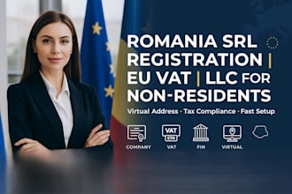 register romania srl company eu vat, llc for non resident with virtual address