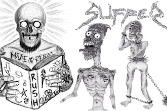 draw hardcore, punk, metal artwork for band and merch