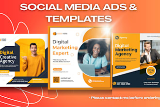 social media ads, creatives or templates