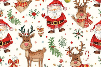 create cute christmas pattern and illustration